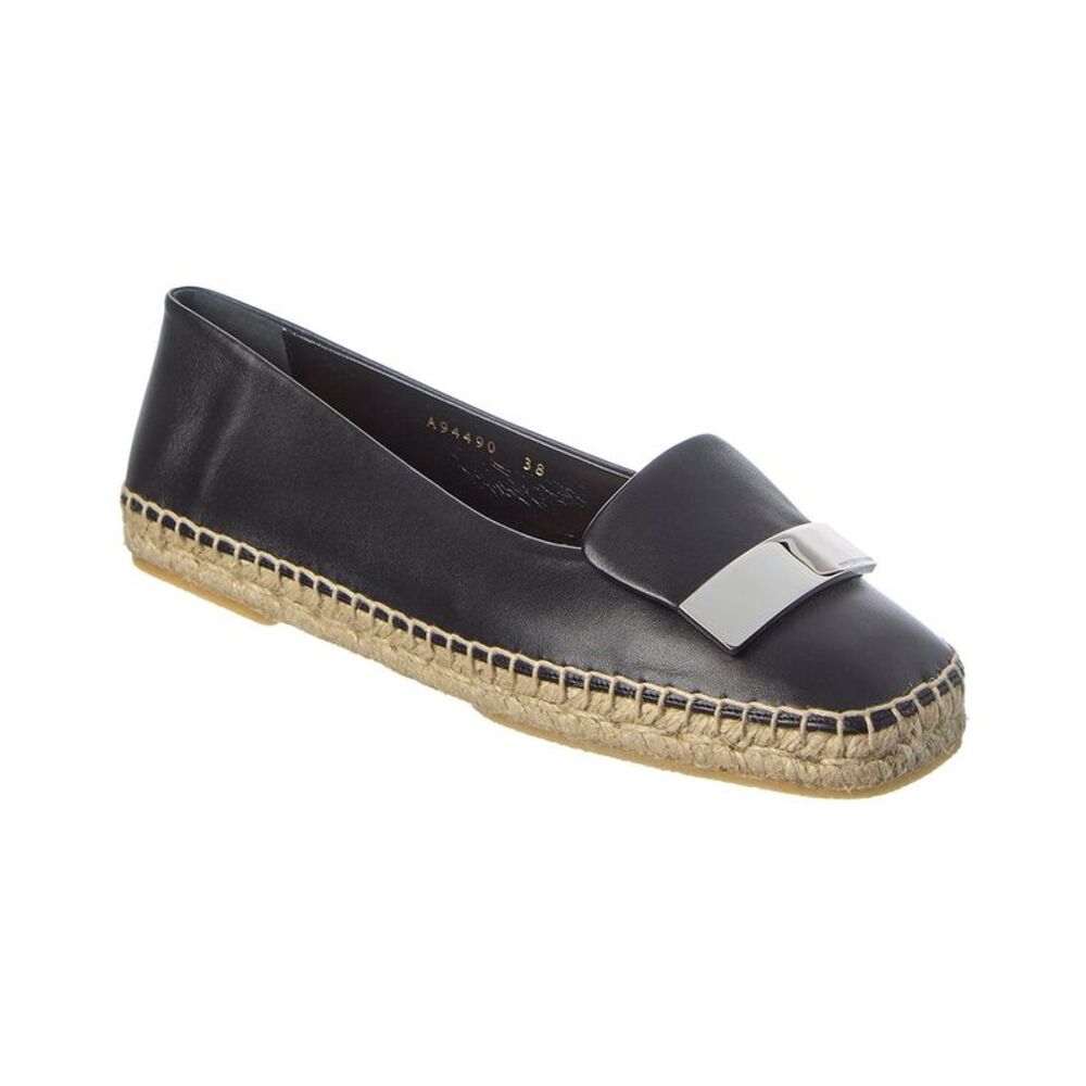 Sergio Rossi Sr1 Leather Espadrille, Black